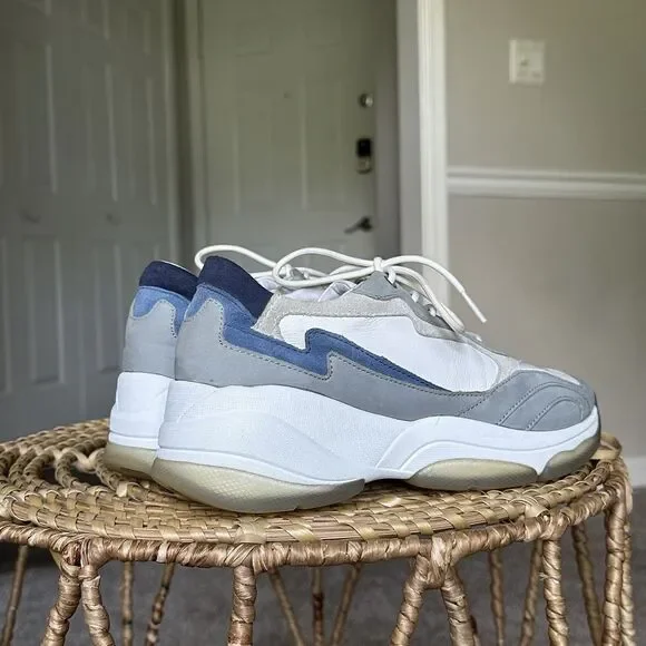 GEOX Kirya Sneaker Sage Leather Women’s US 10 $160 Chunky Trainer Shoes White - Picture 3 of 11